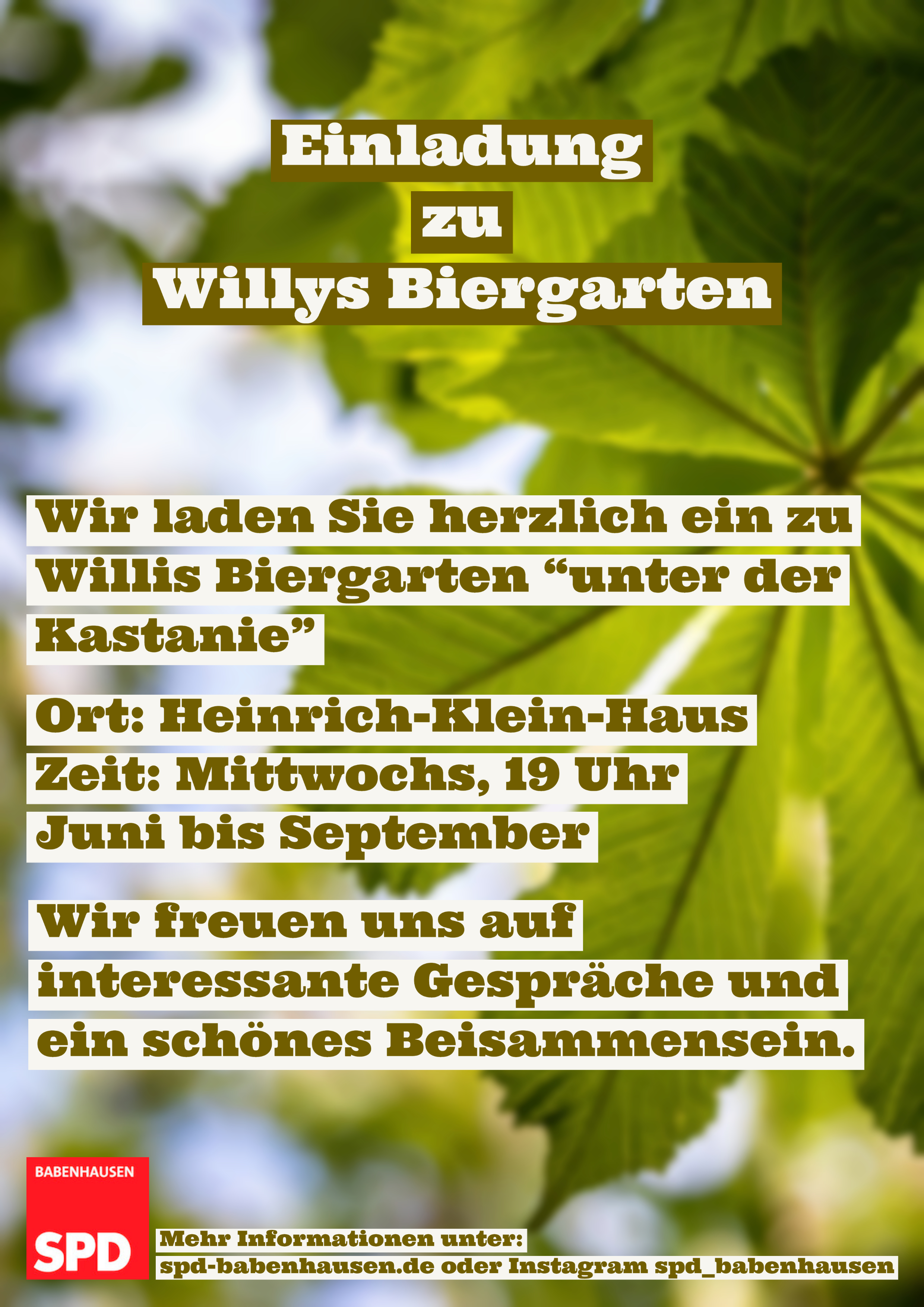Das Titelbild für Willys Biergarten.
